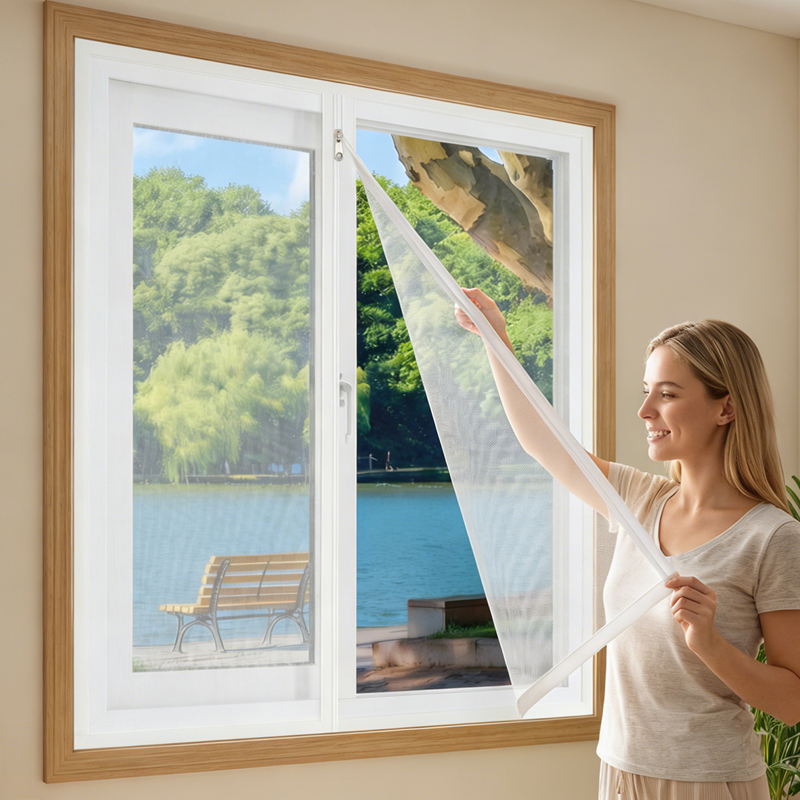 Screen Alignment Tool - Weißes Reißverschluss-Fenstergitter, Werkzeugfreie Installation, Einfach zu
