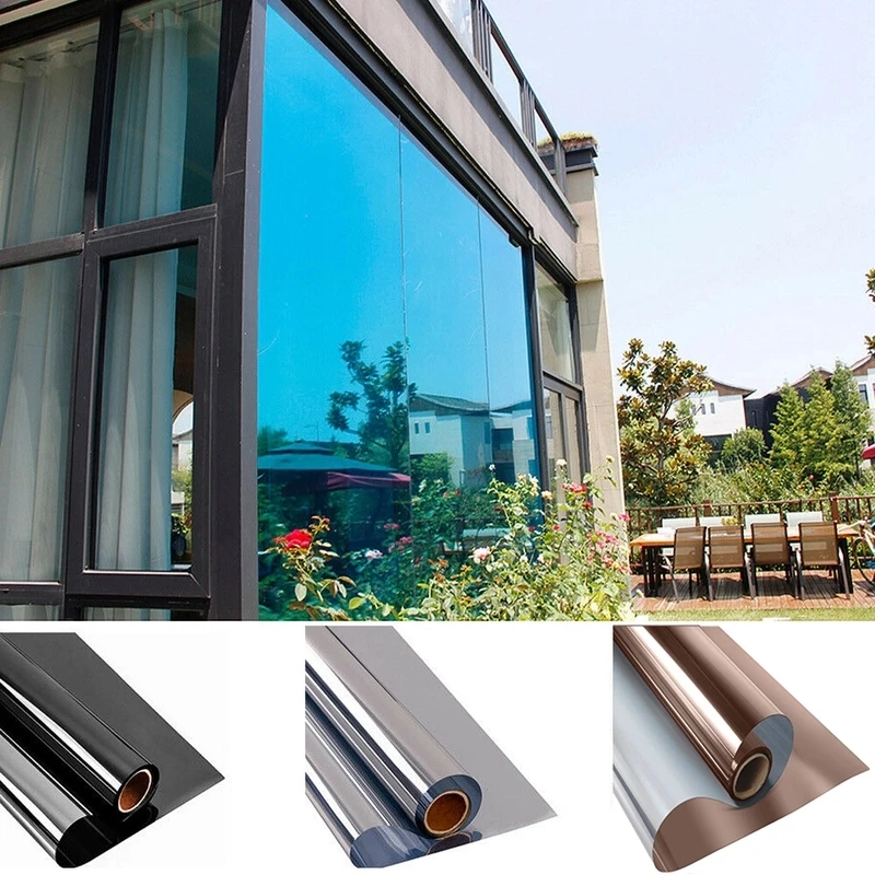 Glass Protector Auto - Sichtschutzfolie für Hausfenster Selbstklebende Vinyl-Spiegelfolie Einweg-Sichtschutzfolie